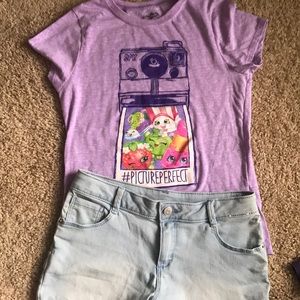 Shopkins Shirt Gymboree Light Denim Shorts